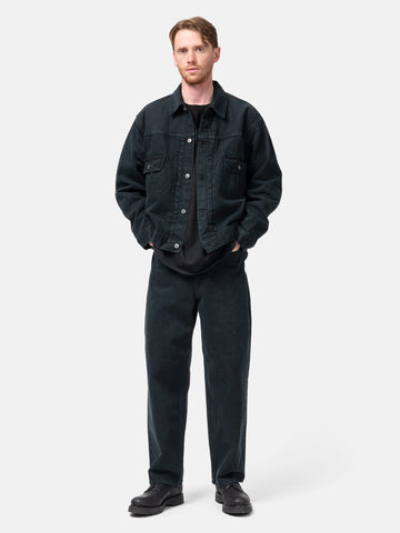 A.PRESSE Black Washed Wide Denim Pants, Jeans