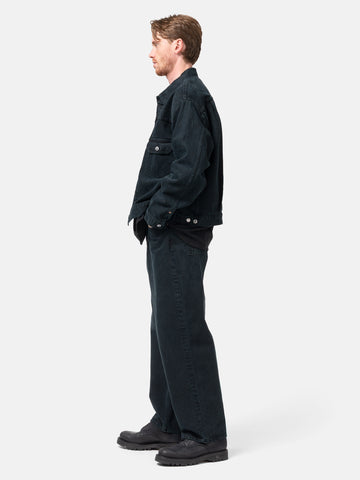 A.PRESSE Black Washed Wide Denim Pants, Jeans
