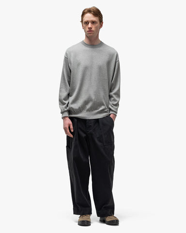 A.PRESSE Cotton Knit L/S T-Shirt Grey, Sweatshirts