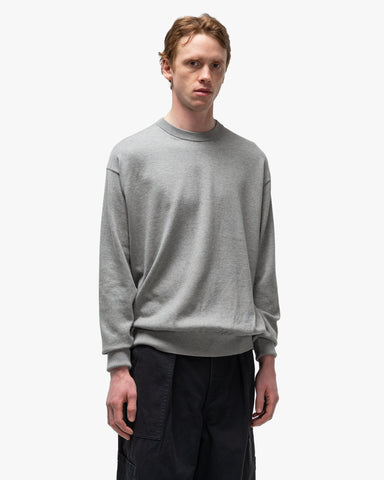 A.PRESSE Cotton Knit L/S T-Shirt Grey, Sweatshirts