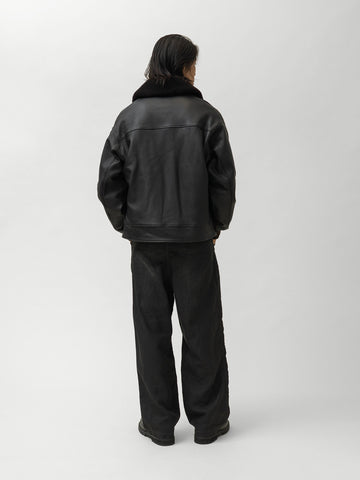 A.PRESSE Leather A-1 Flight Jacket Black, Leather Jackets