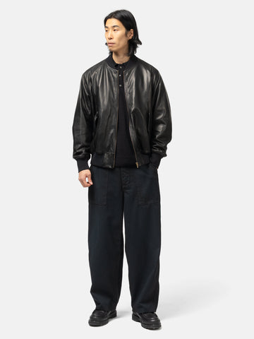 A.PRESSE Leather L2-B Flight Jacket Black, Leather Jackets