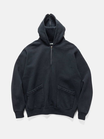 A.PRESSE Sailor Hood Half Zip Sweatshirt Black, Hoodies