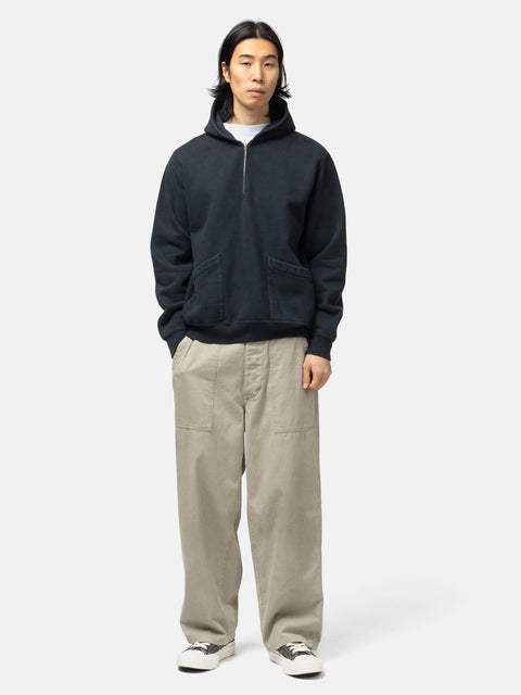 A.PRESSE Sailor Hood Half Zip Sweatshirt Black, Hoodies
