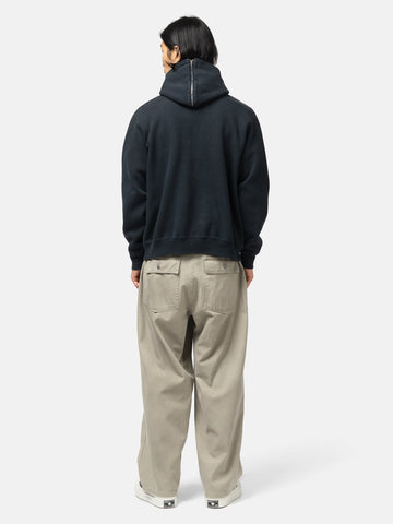 A.PRESSE Sailor Hood Half Zip Sweatshirt Black, Hoodies