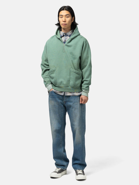 A.PRESSE Sailor Hood Half Zip Sweatshirt Green, Hoodies
