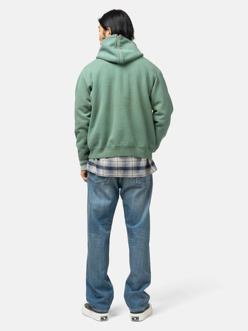 A.PRESSE Sailor Hood Half Zip Sweatshirt Green, Hoodies