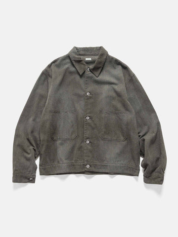 A.PRESSE Vintage Black Chambray Work Jacket Black, Jackets