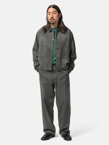 A.PRESSE Vintage Black Chambray Work Jacket Black, Jackets
