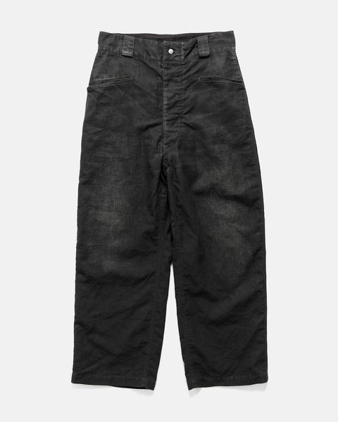 A.PRESSE Vintage Black Linen Trousers Black, Pants