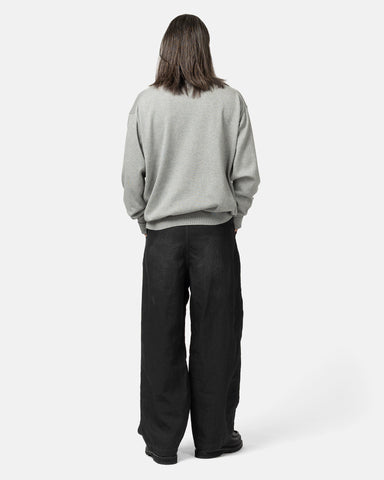 A.PRESSE Vintage Black Linen Trousers Black, Pants
