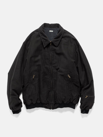 Flat shot of the A.PRESSE Vintage Cotton Silk Moleskin Jacket in Black 