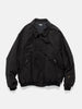 Flat shot of the A.PRESSE Vintage Cotton Silk Moleskin Jacket in Black 
