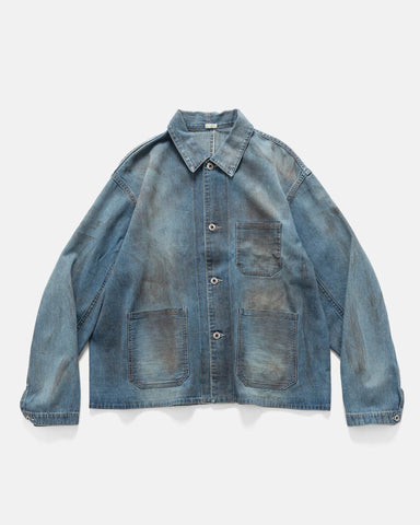A.PRESSE Vintage Denim Coverall Jacket Indigo, Denim Jackets