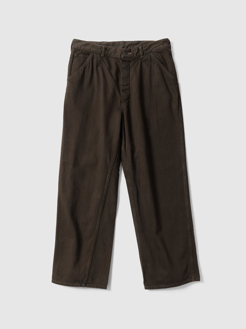 A.PRESSE Vintage Denim Work Pants Brown, Jeans