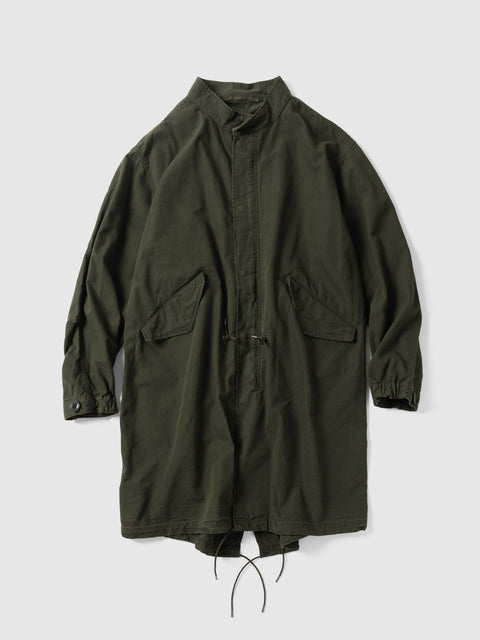 A.PRESSE Vintage Washed Wool M-65 Field Parka Olive, Coats