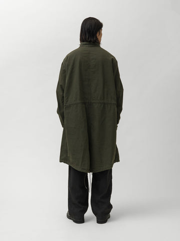 A.PRESSE Vintage Washed Wool M-65 Field Parka Olive, Coats