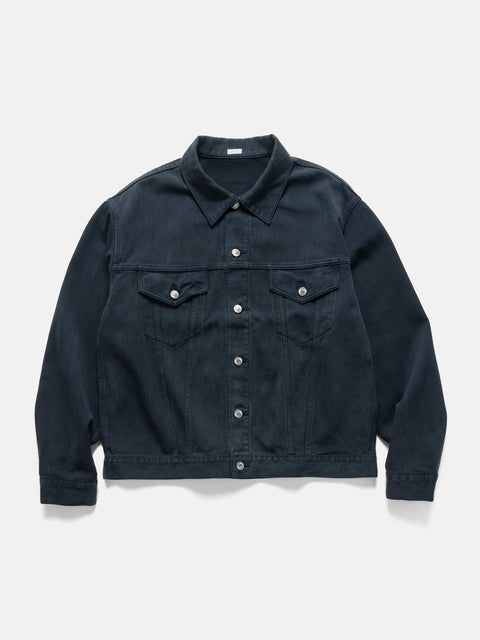 A.PRESSE Washed Silk Cotton Pique 3rd Type Jacket Blue, Jackets