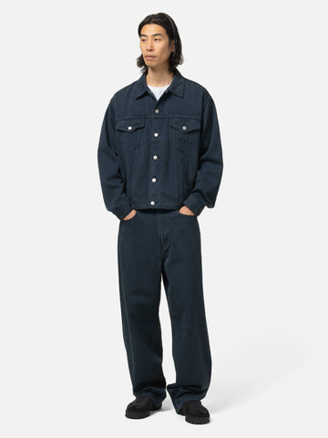 A.PRESSE Washed Silk Cotton Pique 3rd Type Jacket Blue, Jackets