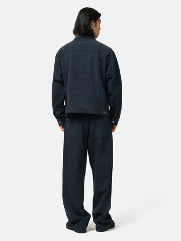 A.PRESSE Washed Silk Cotton Pique 3rd Type Jacket Blue, Jackets