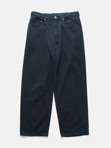 A.PRESSE Washed Silk Cotton Pique Pants Blue, Pants