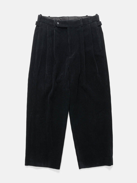 A.PRESSE Wool Corduroy Wide Tapered Trousers Black, Pants