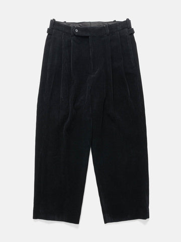 A.PRESSE Wool Corduroy Wide Tapered Trousers Black, Pants