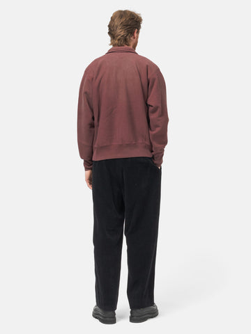 A.PRESSE Wool Corduroy Wide Tapered Trousers Black, Pants