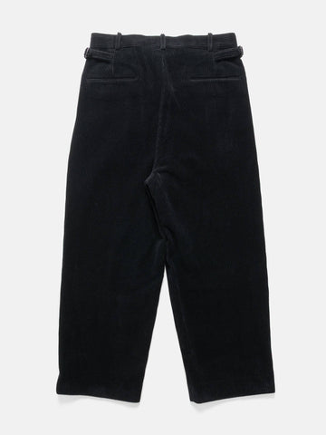 A.PRESSE Wool Corduroy Wide Tapered Trousers Black, Pants