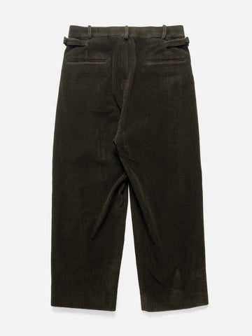 A.PRESSE Wool Corduroy Wide Tapered Trousers Khaki, Pants