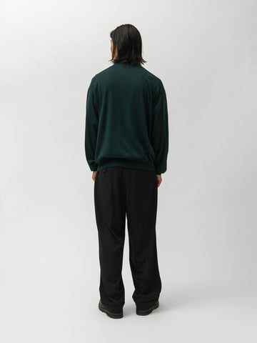 A.PRESSE Wool Cotton High Gauge Cardigan Green, Cardigans