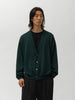 A.PRESSE Wool Cotton High Gauge Cardigan Green, Cardigans