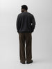 A.PRESSE Wool Knit Henley Neck Sweater Charcoal, Henley