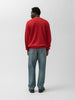 A.PRESSE Wool Knit Henley Neck Sweater Red, Henley