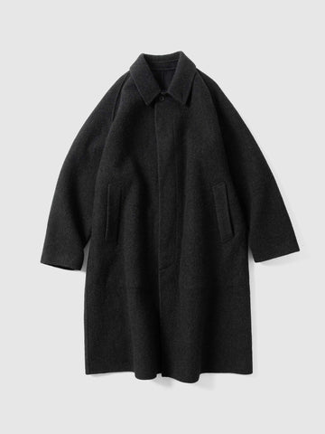 A.PRESSE Cashmere Melton Long Coat Charcoal, Coats