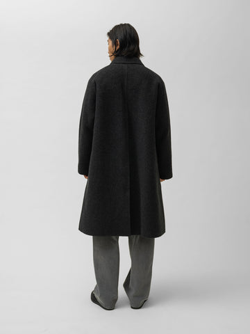 A.PRESSE Cashmere Melton Long Coat Charcoal, Coats