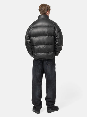 A.PRESSE Leather Down Jacket Black, Leather Jackets