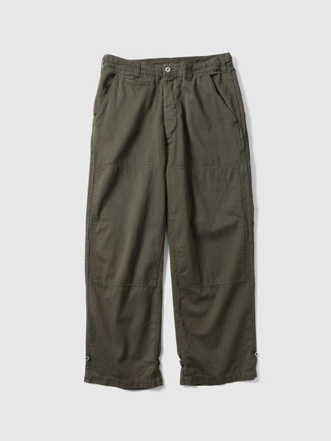 A.PRESSE Military Double Knee Trousers Olive, Pants