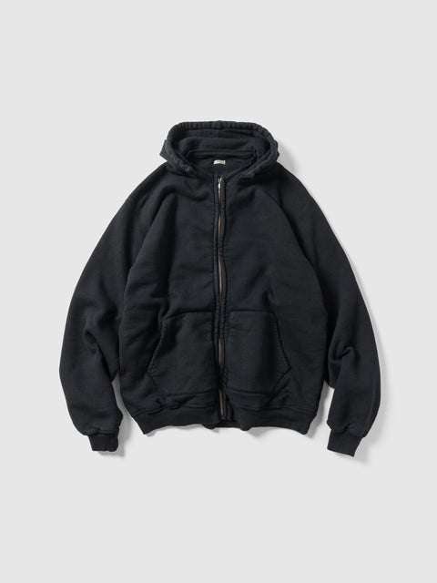 A.PRESSE Vintage Attached Hood Zip Parka Black, Hoodies