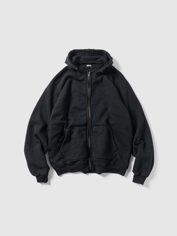 A.PRESSE Vintage Attached Hood Zip Parka Black, Hoodies