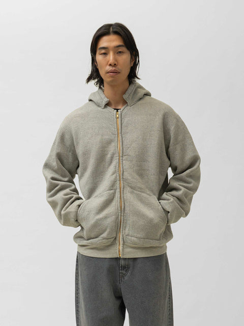 A.PRESSE Vintage Attached Hood Zip Parka Gray, Hoodies
