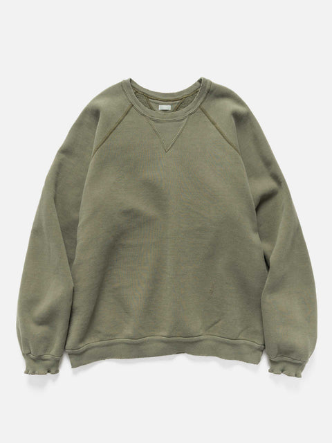 A.PRESSE Vintage Double V Sweatshirt Olive, Sweatshirts