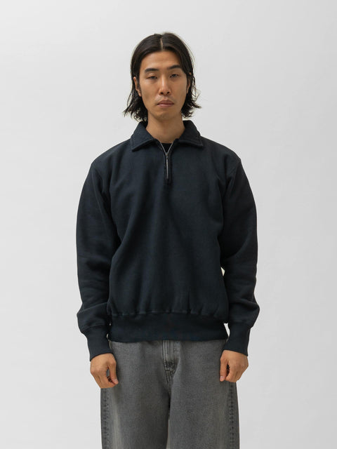 A.PRESSE Vintage Half Zip Sweatshirt Black, Sweatshirts