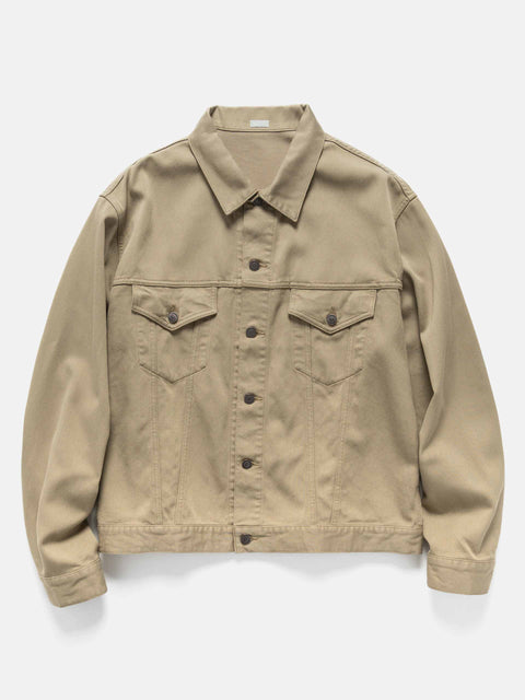 A.PRESSE Washed Silk Cotton Pique 3rd Type Jacket Beige, Denim Jackets