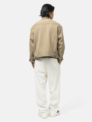 A.PRESSE Washed Silk Cotton Pique 3rd Type Jacket Beige, Denim Jackets