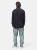 A.PRESSE Wool Regular Collar Shirt Navy, Shirts