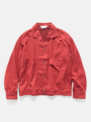 ANCELLM Vegan Suede Open Collar Red, Jackets
