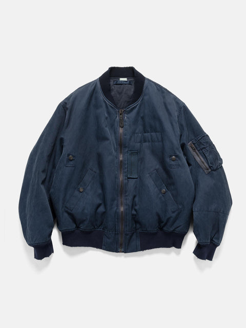 A.PRESSE Vintage Silk Flight Jacket Navy, Bomber Jackets
