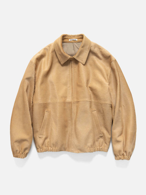 AURALEE Calf Hair Zip Blouson Beige, Jackets