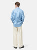 AURALEE Cotton Silk Stripe Shirt Sax Blue Stripe, Shirts